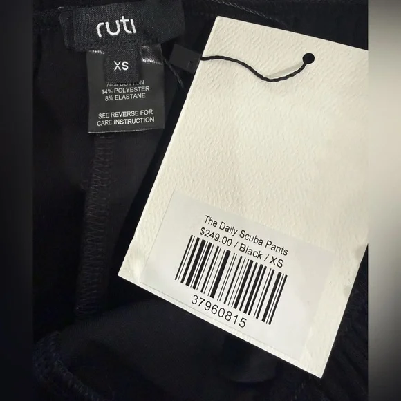 Ruti NWT The Daily Scuba Pants Black Size Xs - Picture 11 of 13